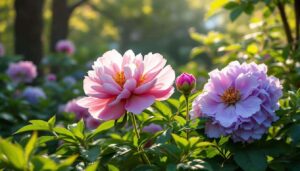 Pioenroos en hortensia: deze twee naast elkaar in maart geplant geven een droomtuin